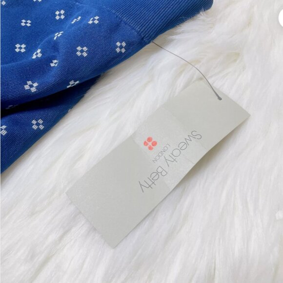 NWT SWEATY BETTY Deep Blue Fair Isle Base Layer Leggings Seamless Soft Sz Small - Picture 9 of 9